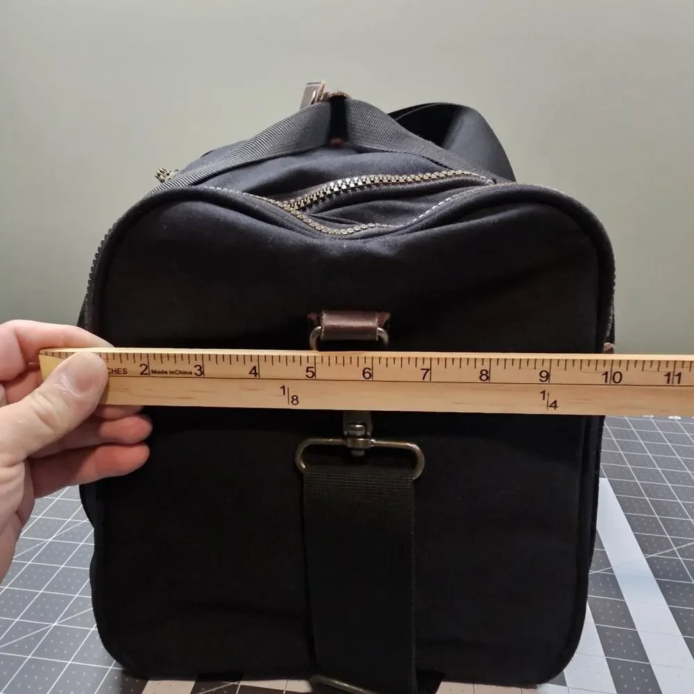 Vintage Eddie Bauer Weekender Duffle Bag Canvas Leather Trim Carry On Tote Gym